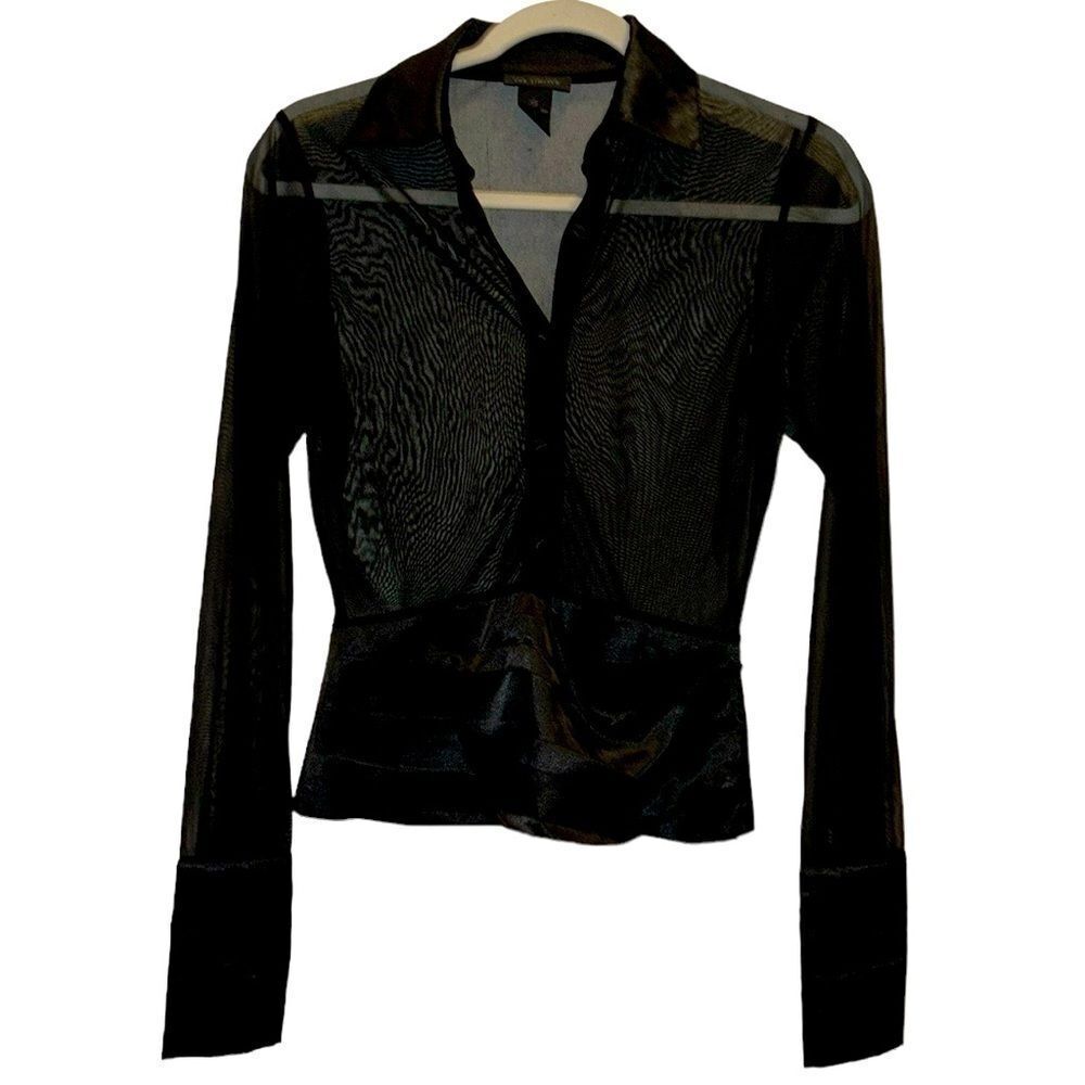 The Limited Silk Blouse Color Sheer Black XS​​​​​​